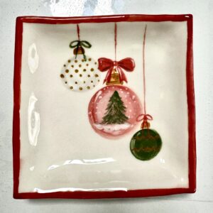 Plato cerámica bolas Navidad