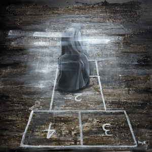 chica sobre sambori tirada en el uelo